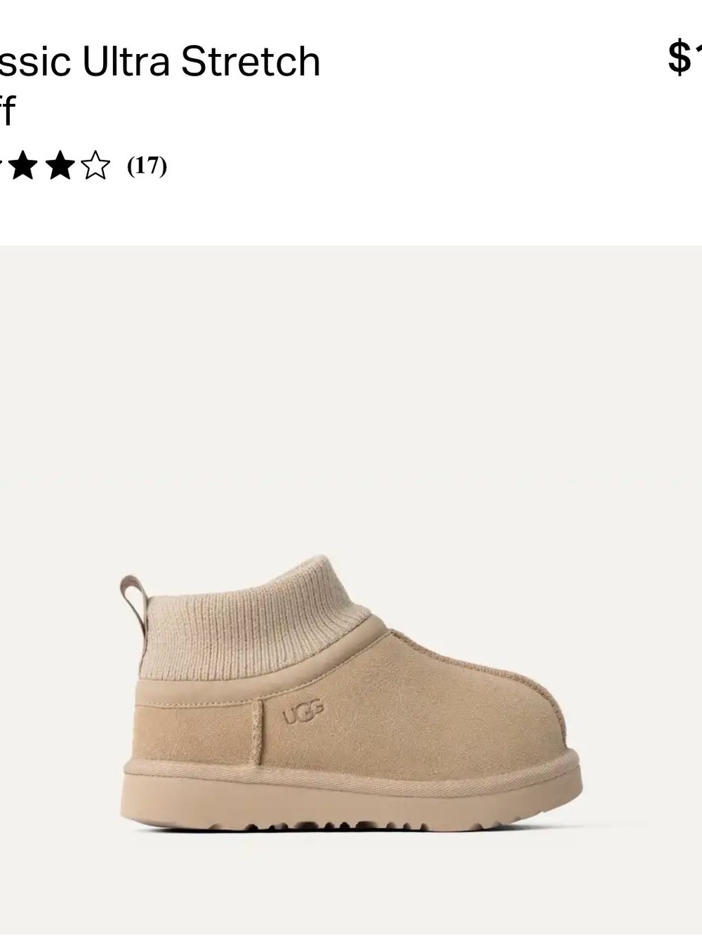 UGG Toddler Sand Classic Ultra Stretch Slip-On Boot